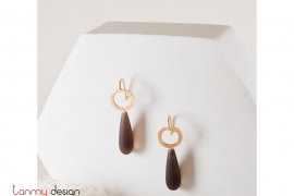 Smoky topaz with 14k gold drop earings